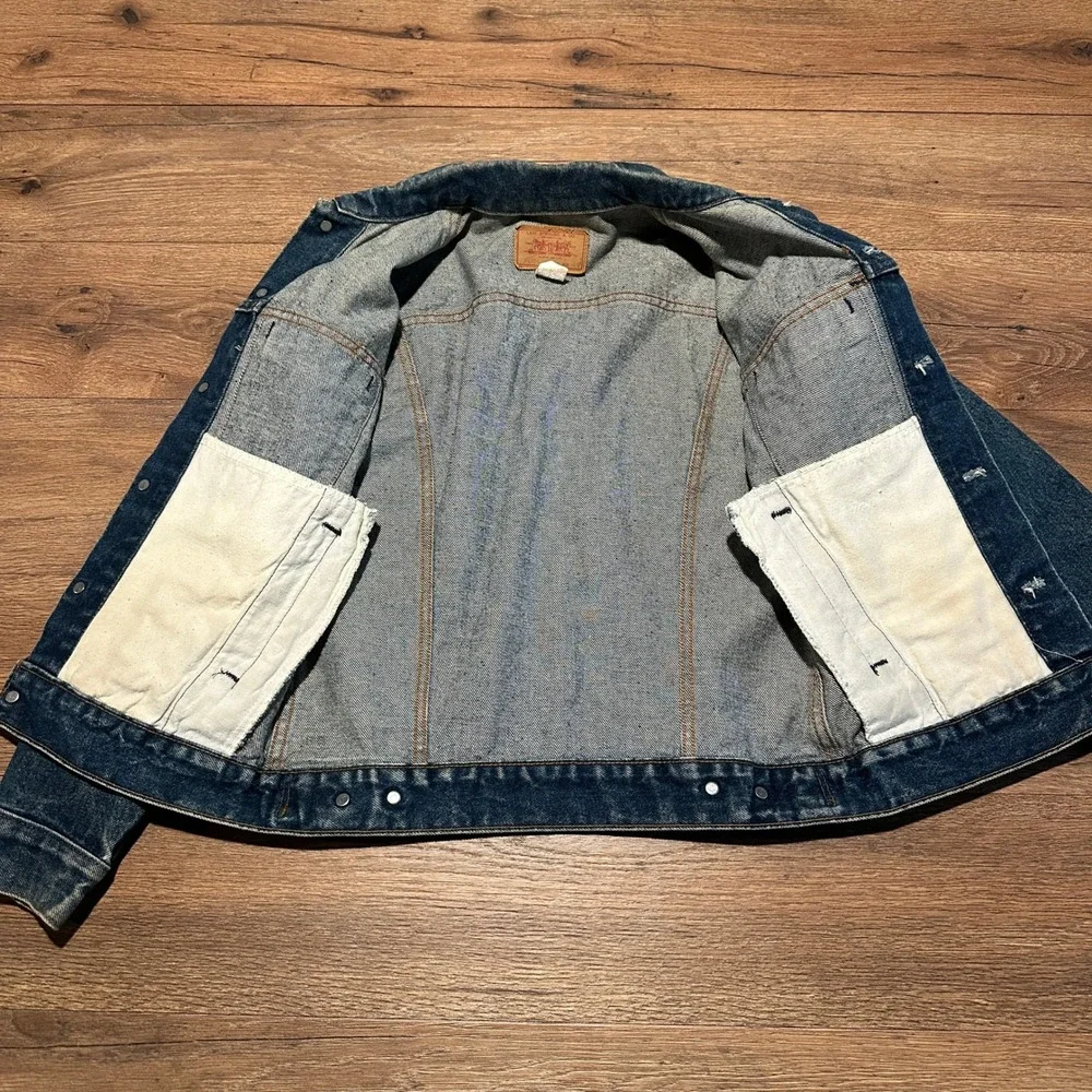 Vintage Levis Blue Denim Trucker Jacket Kids Size 16 Made in USA‎ 70706-0216